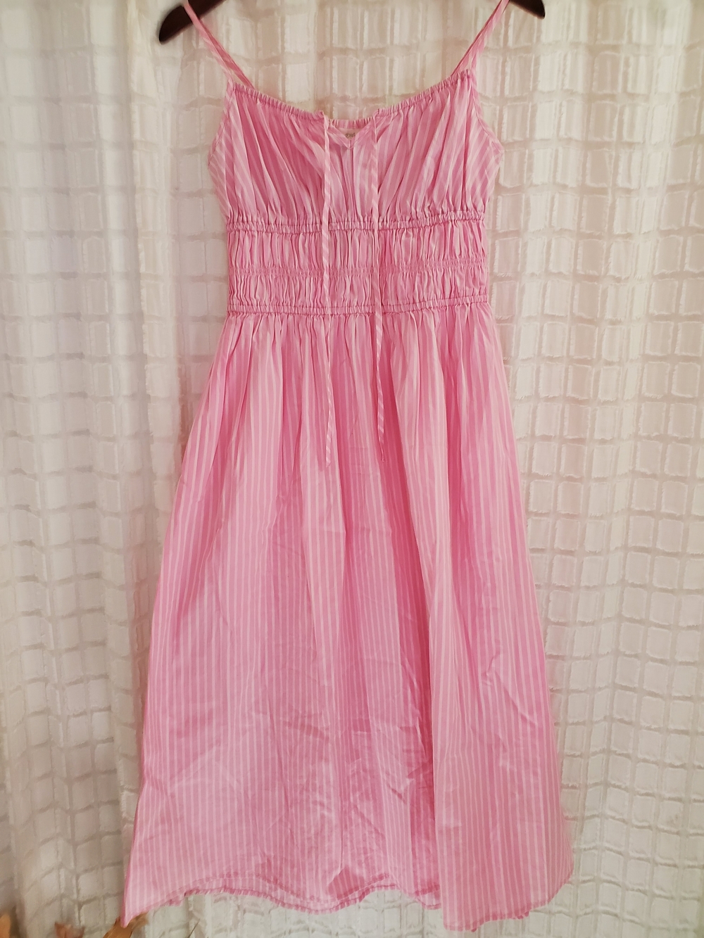 Girls Pink Striped Sundress - Lightweight Spaghetti Strap Dress
